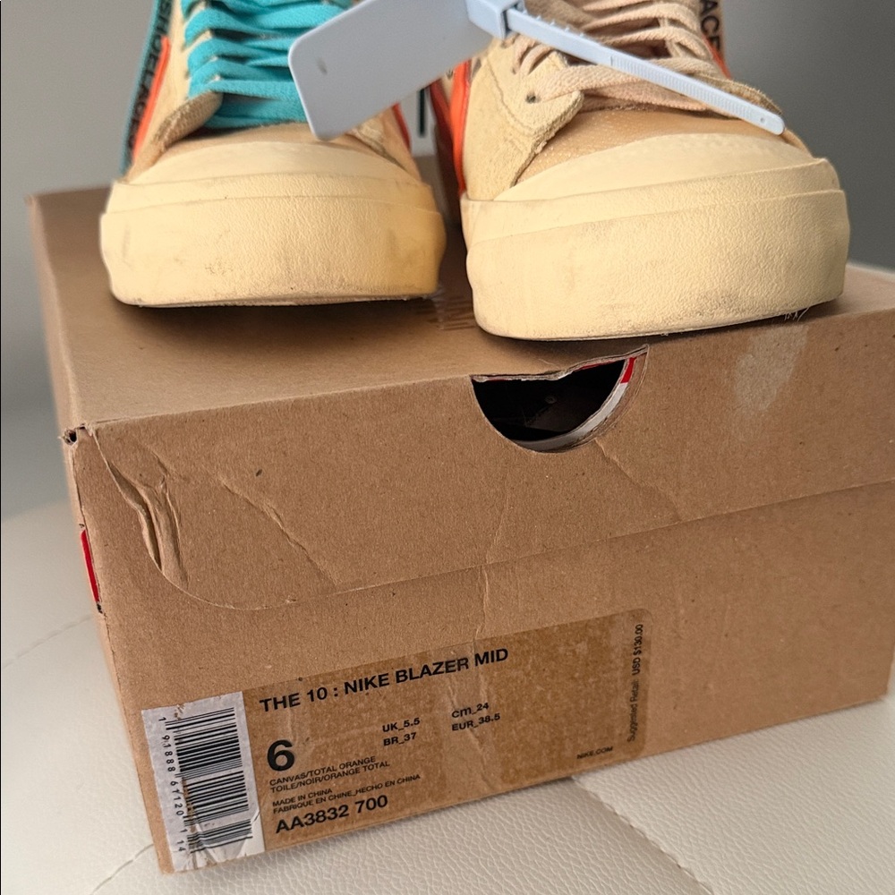 Nike / Off White The 10: Nike Blazer Mid Sneakers Size 6 - Picture 7 of 8